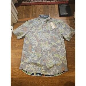 NWT Tommy Bahama Shirt Mens Small Nova Wave Seersucker Hawaiian Floral Faded